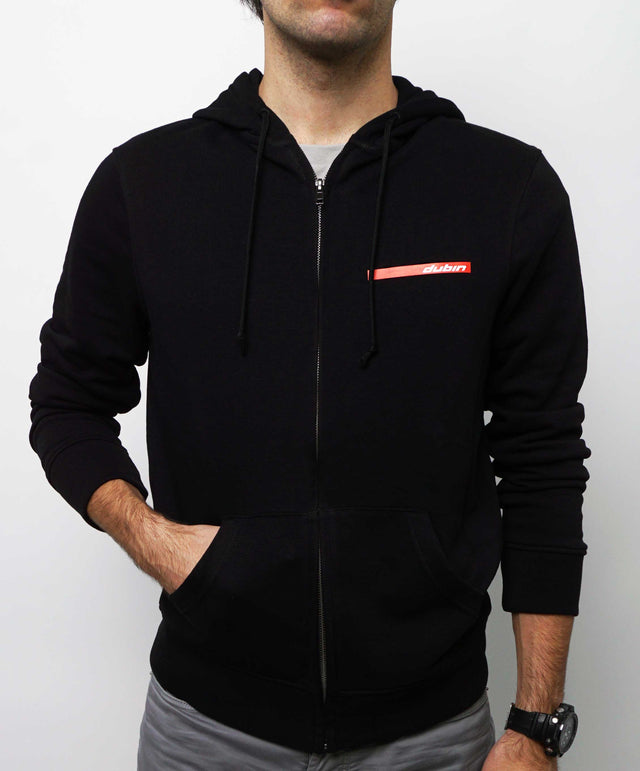 FELPA ZIP CAPPUCCIO - BLACK