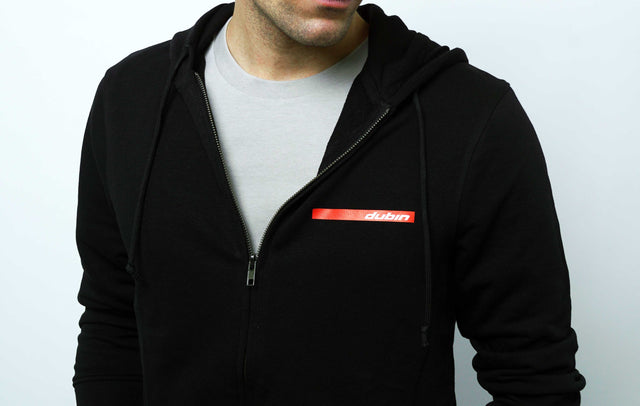 FELPA ZIP CAPPUCCIO - BLACK