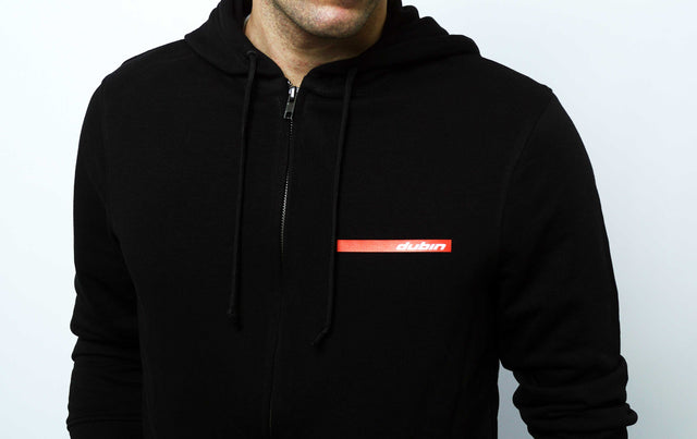 FELPA ZIP CAPPUCCIO - BLACK