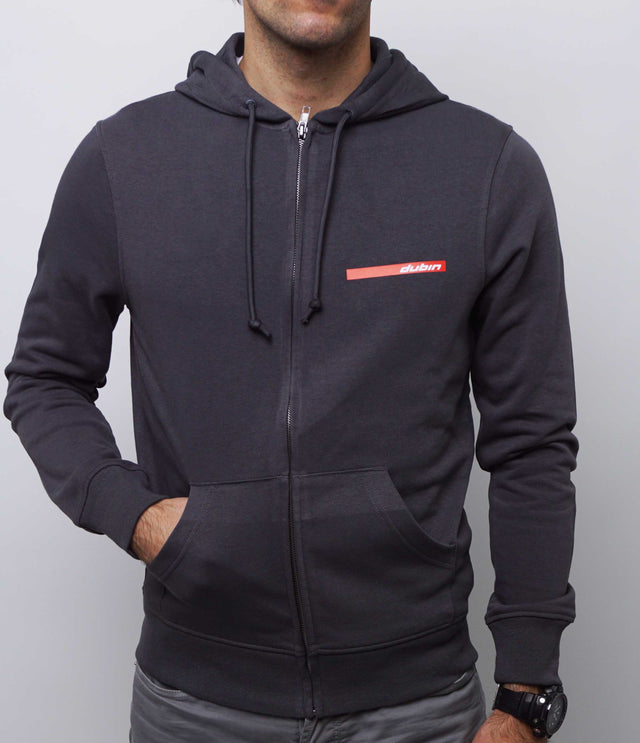 FELPA ZIP CAPPUCCIO - ASPHALT