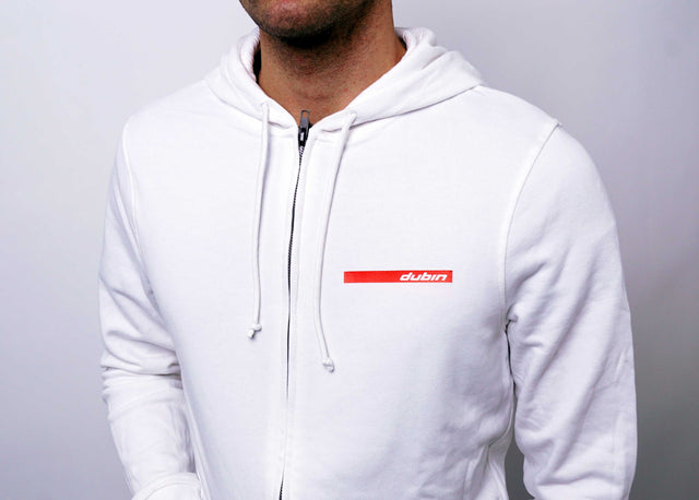 FELPA ZIP CAPPUCCIO - WHITE