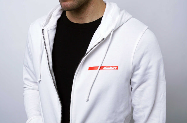 FELPA ZIP CAPPUCCIO - WHITE