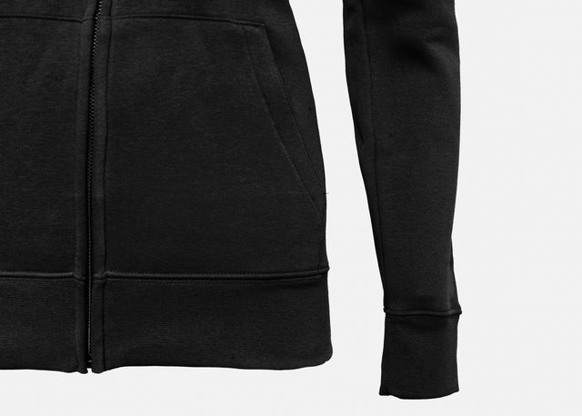 FELPA CAPPUCCIO FULL ZIP - BLACK