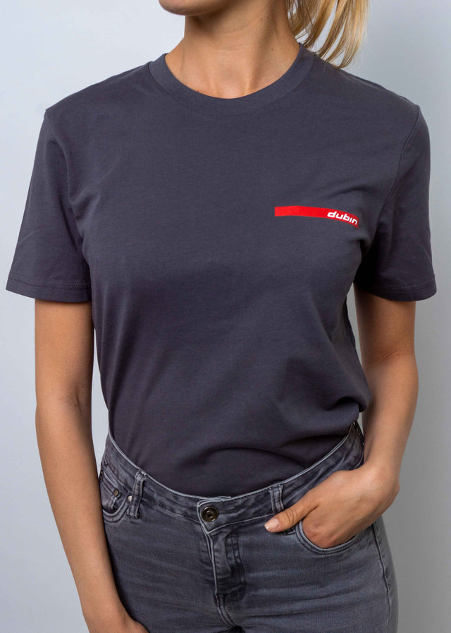 T-SHIRT DONNA RED LINE - ANTHRACITE