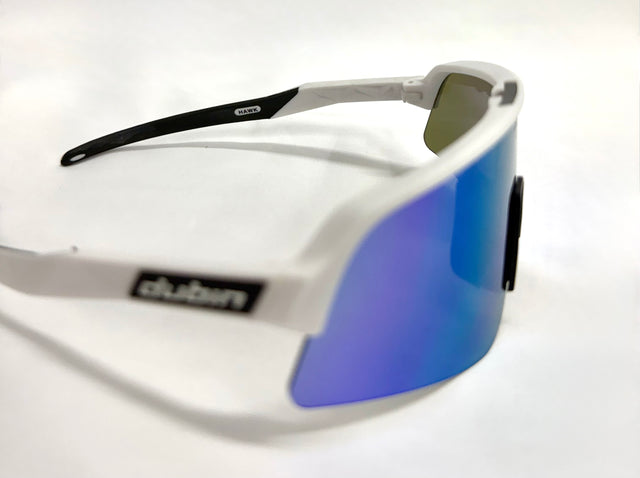 HAWK SUNGLASSES – WHITE/BLUE LENS